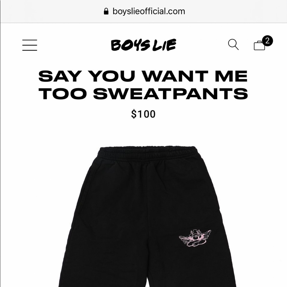 BOYS LIE: SAY YOU WANT ME TOO SWEATPANTS. Size S